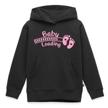 Chargement des pieds de bébé bébé - Sweat Premium à capuche enfant bio - noir - Devant - AI Model Kid Male (0cm)