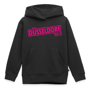 Düsseldorf - 0211 - Vorwahl - NRW - Ruhrpott - Kinder Premium Organic Hoodie - Schwarz - Vorne - AI Model Kid Male (0cm)