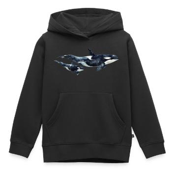 killer whale mom baby - Kinder Premium Organic Hoodie - Schwarz - Vorne - AI Model Kid Male (0cm)