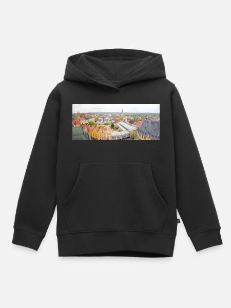 Altstadt Osnabrück Panoramablick von St. Marien - Kinder Premium Organic Hoodie - Schwarz
