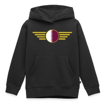 Ich liebe Katar, Eleganz Stil Design T-Shirt - Kinder Premium Organic Hoodie - Schwarz - Vorne - AI Model Kid Male (0cm)