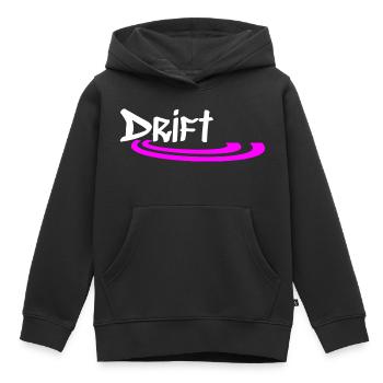 Street Drift (Light Font/Dark Background) - Kids Premium Organic Hoodie - black - Front - AI Model Kid Male (0cm)