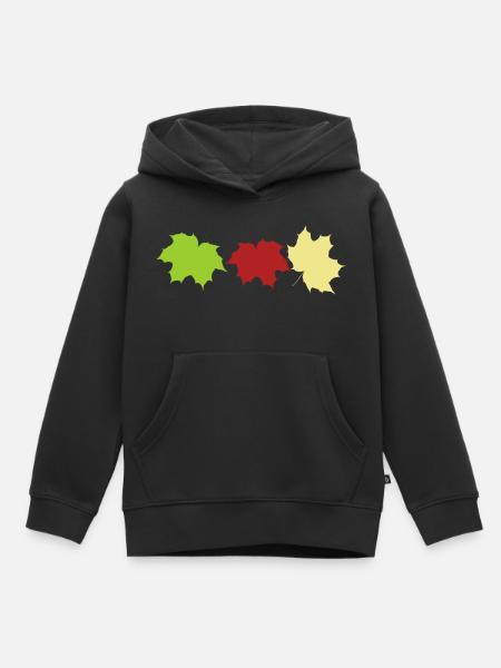 Herbstlaub - Kinder Premium Organic Hoodie - Schwarz