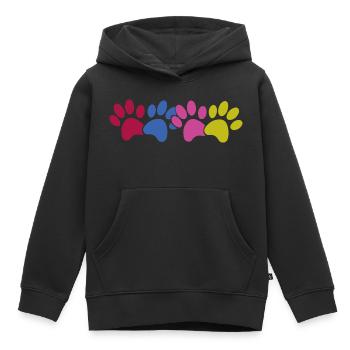 Dog paws - Kids Premium Organic Hoodie - black - Front - AI Model Kid Male (0cm)