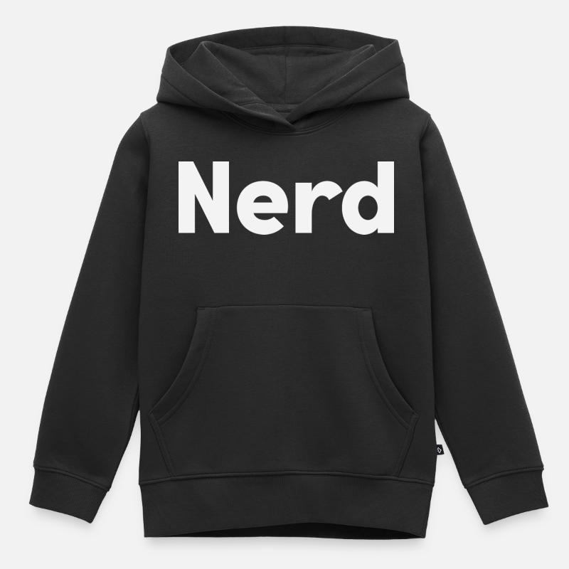 Nerd - Kinder Premium Organic Hoodie - Schwarz