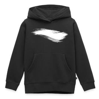 Ligne de coup de pinceau Blanc - Sweat Premium à capuche enfant bio - noir - Devant - AI Model Kid Male (0cm)