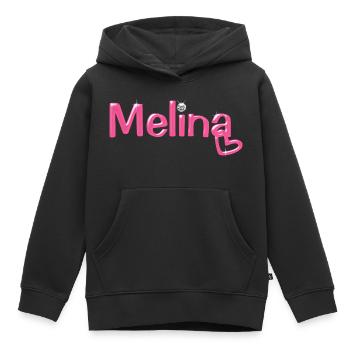 Melina Name Balloon Police - Sweat Premium à capuche enfant bio - noir - Devant - AI Model Kid Male (0cm)