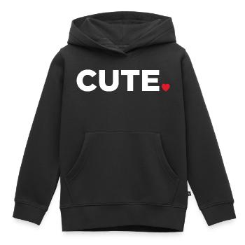 Mignon - Sweat Premium à capuche enfant bio - noir - Devant - AI Model Kid Male (0cm)