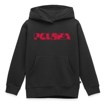 Polska Lettrage - Polen - Pologne - polnisch - Sweat Premium à capuche enfant bio - noir - Devant - AI Model Kid Male (0cm)