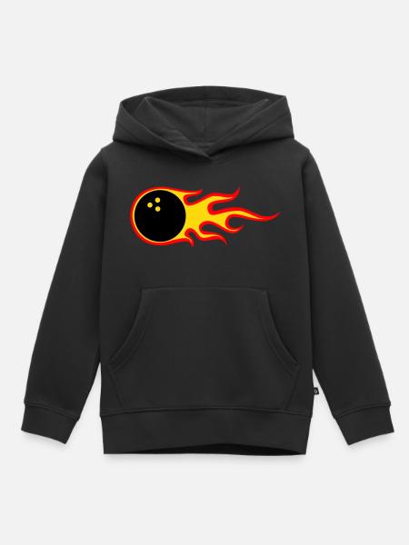 Ball on Fire - Kinder Premium Organic Hoodie - Schwarz