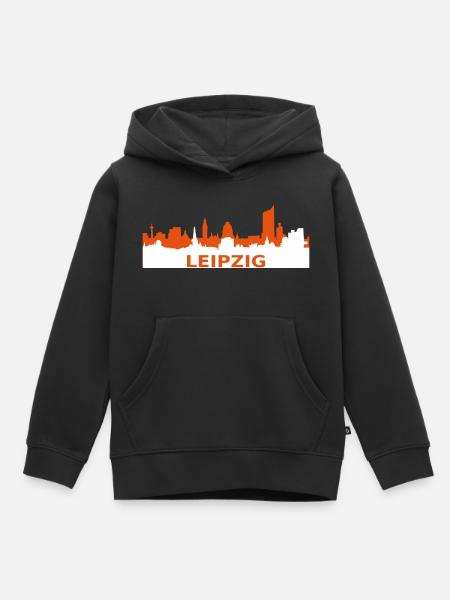Skyline Leipzig - Kinder Premium Organic Hoodie - Schwarz