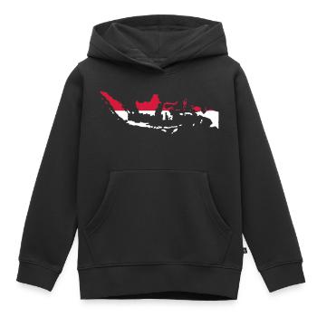 Indonesia - Kids Premium Organic Hoodie - black - Front - AI Model Kid Male (0cm)