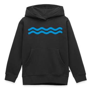 Wellen - Kinder Premium Organic Hoodie - Schwarz - Vorne - AI Model Kid Male (0cm)