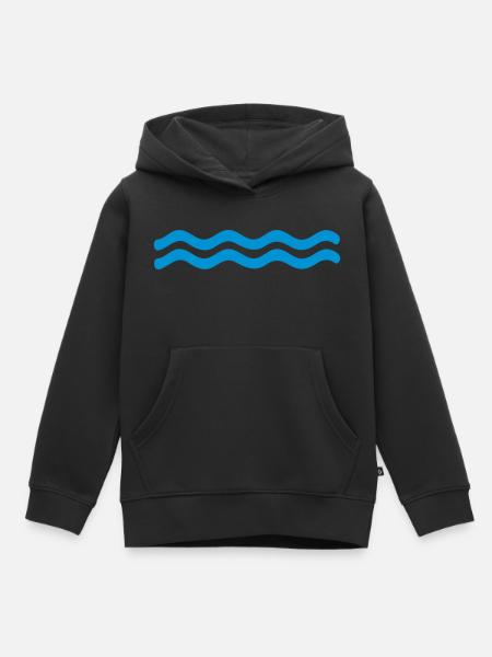 Wellen - Kinder Premium Organic Hoodie - Schwarz