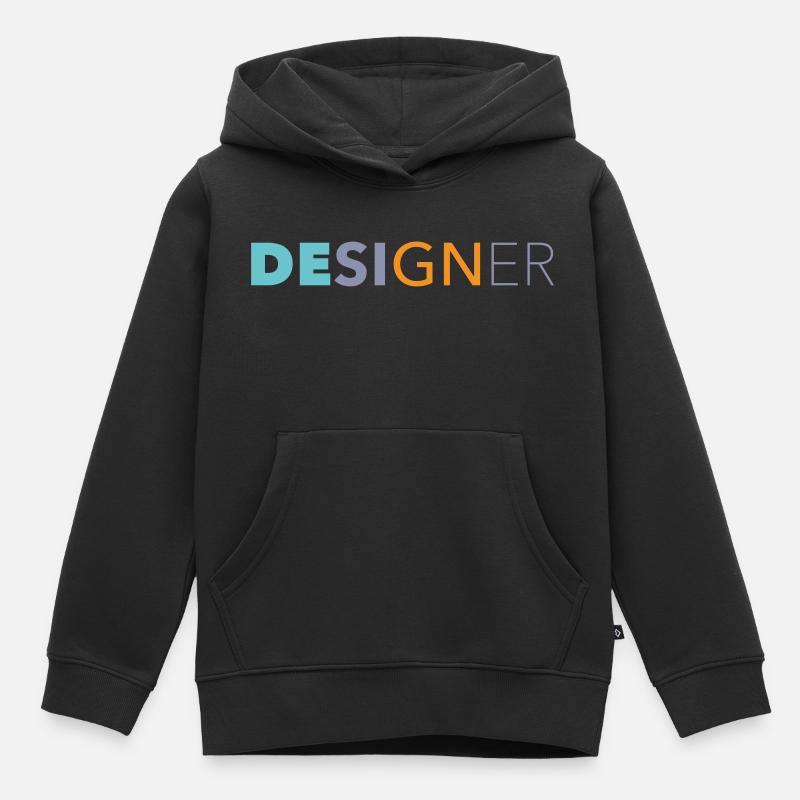 Concepteur - Sweat Premium à capuche enfant bio - noir