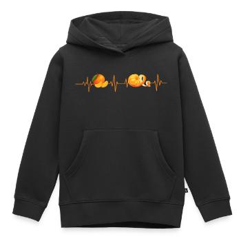 Mandarine Herzschlag - Geschenkidee - Kinder Premium Organic Hoodie - Schwarz - Vorne - AI Model Kid Male (0cm)