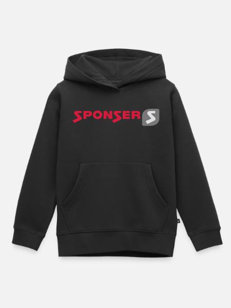 Sponser Logo klein - Kinder Premium Organic Hoodie - Schwarz