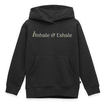 Inhale & Exhale - Kids Premium Organic Hoodie - black - Front - AI Model Kid Male (0cm)
