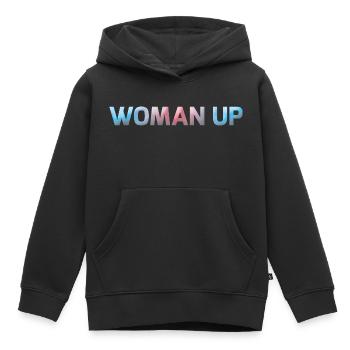 Woman Up - Kinder Premium Organic Hoodie - Schwarz - Vorne - AI Model Kid Male (0cm)