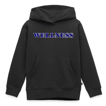 Eleganter Wellness Schriftzug - Kinder Premium Organic Hoodie - Schwarz - Vorne - AI Model Kid Male (0cm)