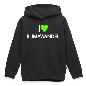 Ich liebe Klimawandel - Kinder Premium Organic Hoodie - Schwarz - Vorne - AI Model Kid Male (0cm)