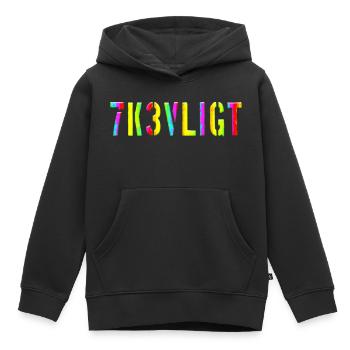 SMS chat langue fortifications anglais trois 3 trois - Sweat Premium à capuche enfant bio - noir - Devant - AI Model Kid Male (0cm)