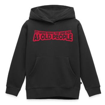 être âgé - Sweat Premium à capuche enfant bio - noir - Devant - AI Model Kid Male (0cm)