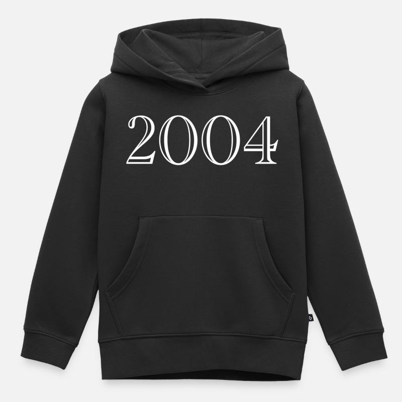 2004 - cadeau née en 2004 - Sweat Premium à capuche enfant bio - noir