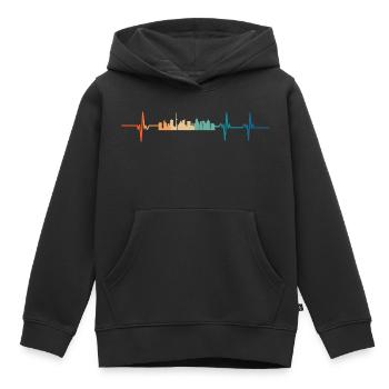 Herzschlag Toronto - Kinder Premium Organic Hoodie - Schwarz - Vorne - AI Model Kid Male (0cm)