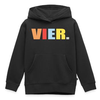 4. Geburtstag Geschenk B-day - Kinder Premium Organic Hoodie - Schwarz - Vorne - AI Model Kid Male (0cm)