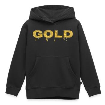 Gold - Kinder Premium Organic Hoodie - Schwarz - Vorne - AI Model Kid Male (0cm)