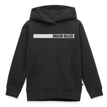 citation pessimiste tueur de rêves - Sweat Premium à capuche enfant bio - noir - Devant - AI Model Kid Male (0cm)