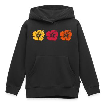 Hibiscus - Kids Premium Organic Hoodie - black - Front - AI Model Kid Male (0cm)