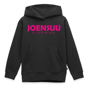 Joensuu - Finland - Coordinates - Longitude Latitu - Kinder Premium Organic Hoodie - Schwarz - Vorne - AI Model Kid Male (0cm)