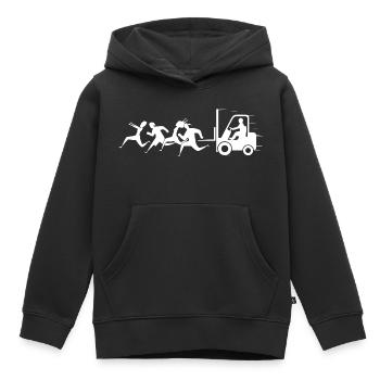 Gabelstapler zertifiziert - LKW-Fahrer - Kinder Premium Organic Hoodie - Schwarz - Vorne - AI Model Kid Male (0cm)