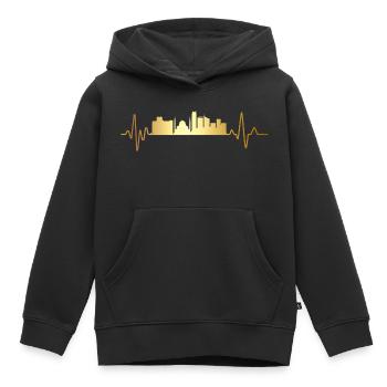 Battement de cœur beirut Liban - Sweat Premium à capuche enfant bio - noir - Devant - AI Model Kid Male (0cm)