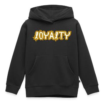 Loyalty - Kids Premium Organic Hoodie - black - Front - AI Model Kid Male (0cm)
