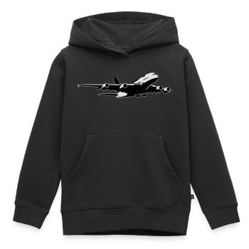 airplane Flugzeug A 380 (2 color) - Kinder Premium Organic Hoodie - Schwarz - Vorne - AI Model Kid Male (0cm)