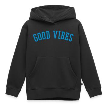 GOOD VIBES - Kids Premium Organic Hoodie - black - Front - AI Model Kid Male (0cm)
