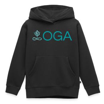 yoga idée cadeau - Sweat Premium à capuche enfant bio - noir - Devant - AI Model Kid Male (0cm)