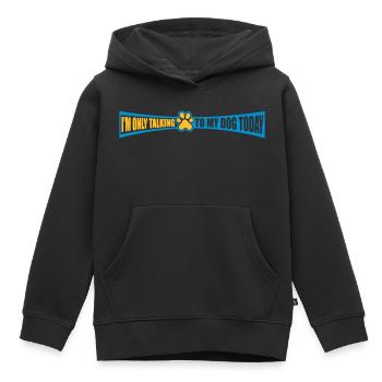 only talking to dog - Kids Premium Organic Hoodie - black - Front - AI Model Kid Male (0cm)
