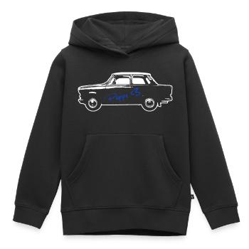 P601 Trabbi Ost Oldtimer - Auto fürs Herz - Kinder Premium Organic Hoodie - Schwarz - Vorne - AI Model Kid Male (0cm)