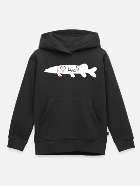 I Love Hecht weiß - Kinder Premium Organic Hoodie - Schwarz