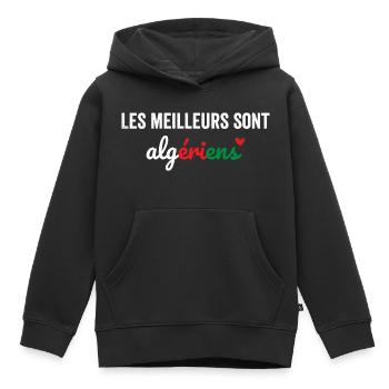 The best are Algerians - Kids Premium Organic Hoodie - black - Front - AI Model Kid Male (0cm)