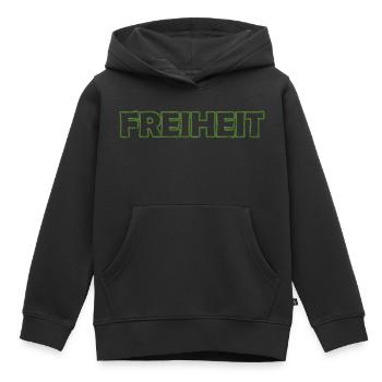 Freiheit - Kinder Premium Organic Hoodie - Schwarz - Vorne - AI Model Kid Male (0cm)