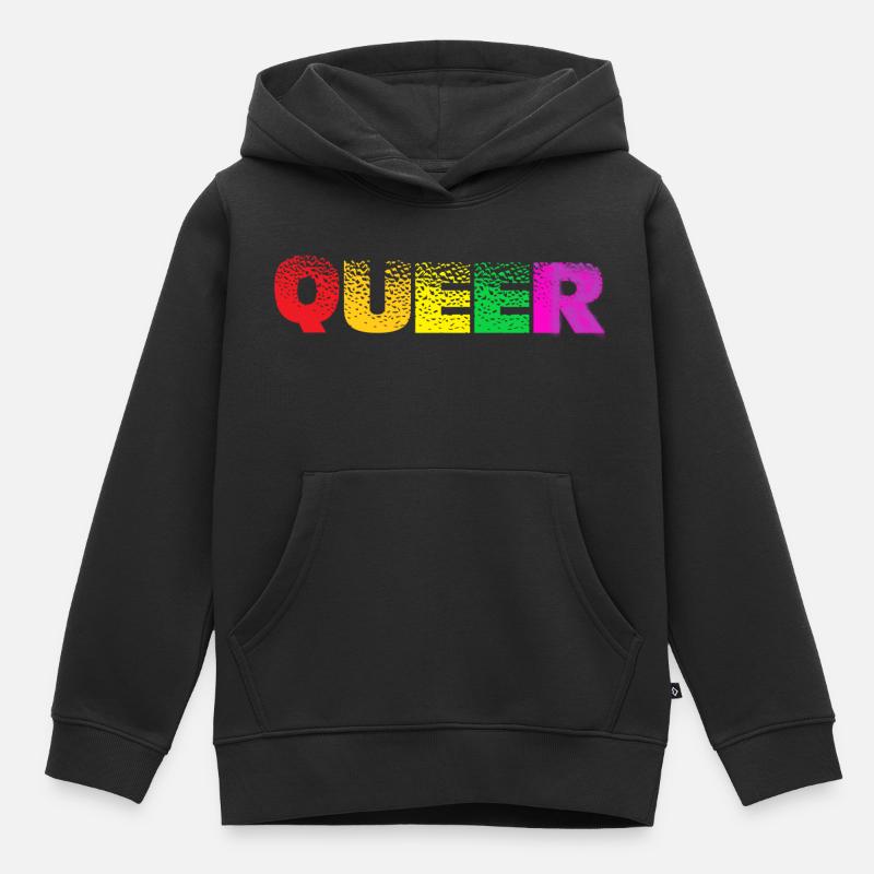 Queer - Sweat Premium à capuche enfant bio - noir