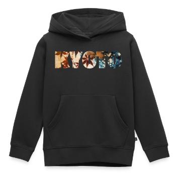 KYOTO COLORFUL - Kids Premium Organic Hoodie - black - Front - AI Model Kid Male (0cm)