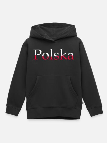 Polska - Polen - Kinder Premium Organic Hoodie - Schwarz