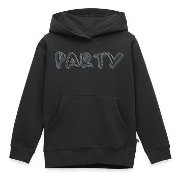 #party de fête, Tshirt de fête - Sweat Premium à capuche enfant bio - noir - Devant - AI Model Kid Male (0cm)