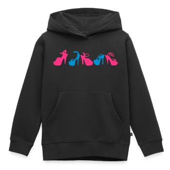 shoes - Kids Premium Organic Hoodie - black - Front - AI Model Kid Male (0cm)